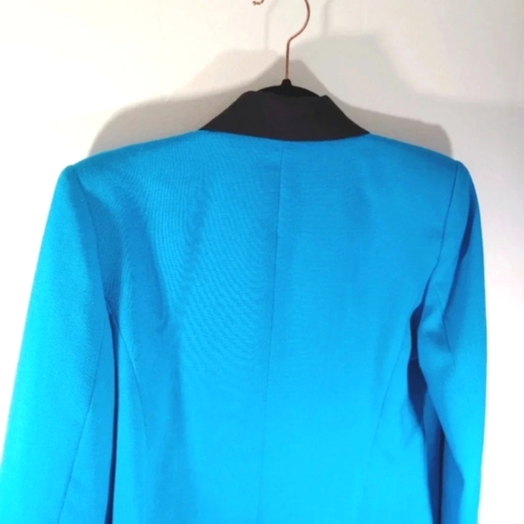 Vintage Sasson Blazer Jacket Aqua Blue Paris New York City Turquoise 80s - Picture 12 of 16